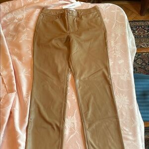 Calvin Klein Tan faux leather Straight Leg jeans